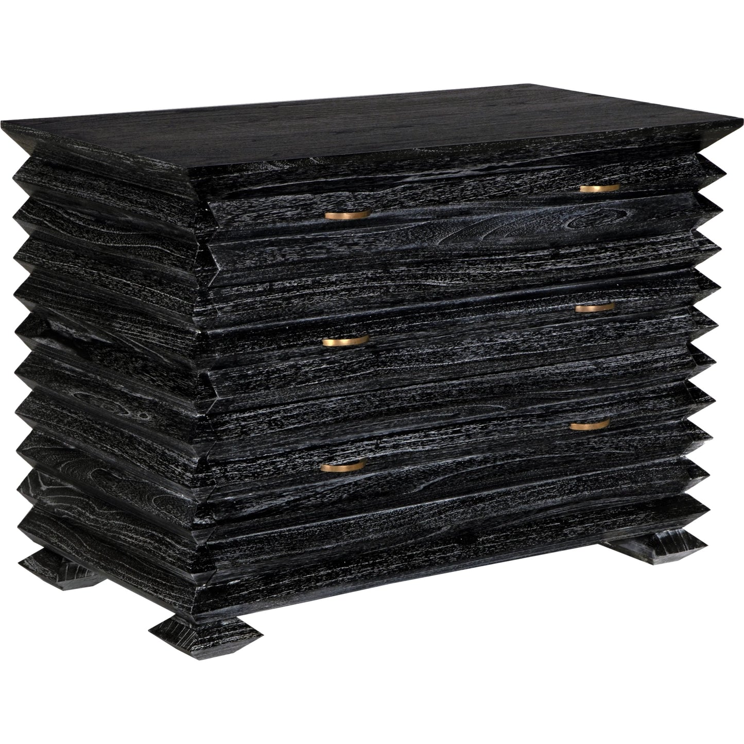 001 SI-2189490 | Unknown | Tiago Chest by Noir in cinder black. Made from mindi and brass hardware in a modern style.