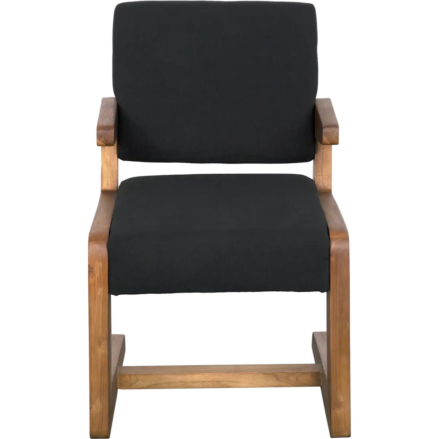 003 SI-2137023 | Additional Silo | Bruce Chair by Noir in black and clear coat flat. Made from teak and black cotton in a modern style.
