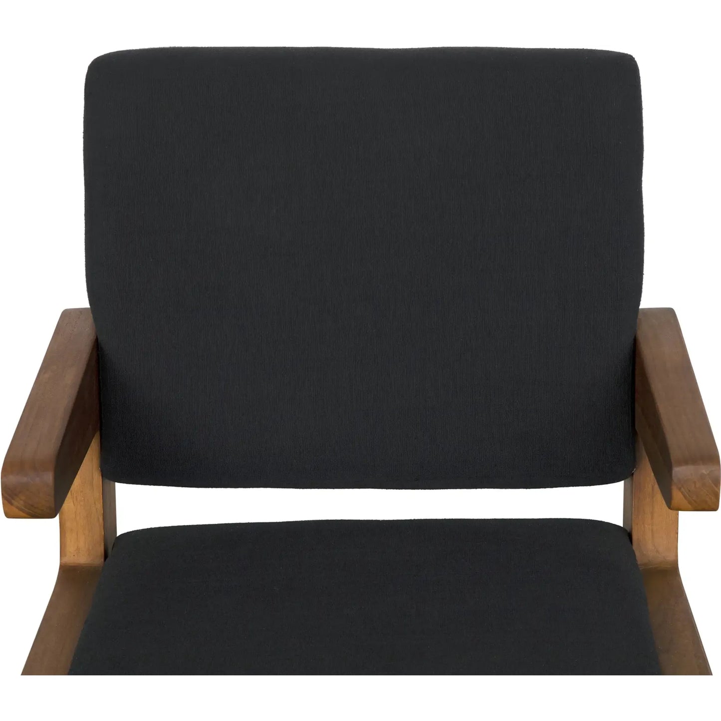 006 SI-2137023 | Closeup | Bruce Chair by Noir in black and clear coat flat. Made from teak and black cotton in a modern style.
