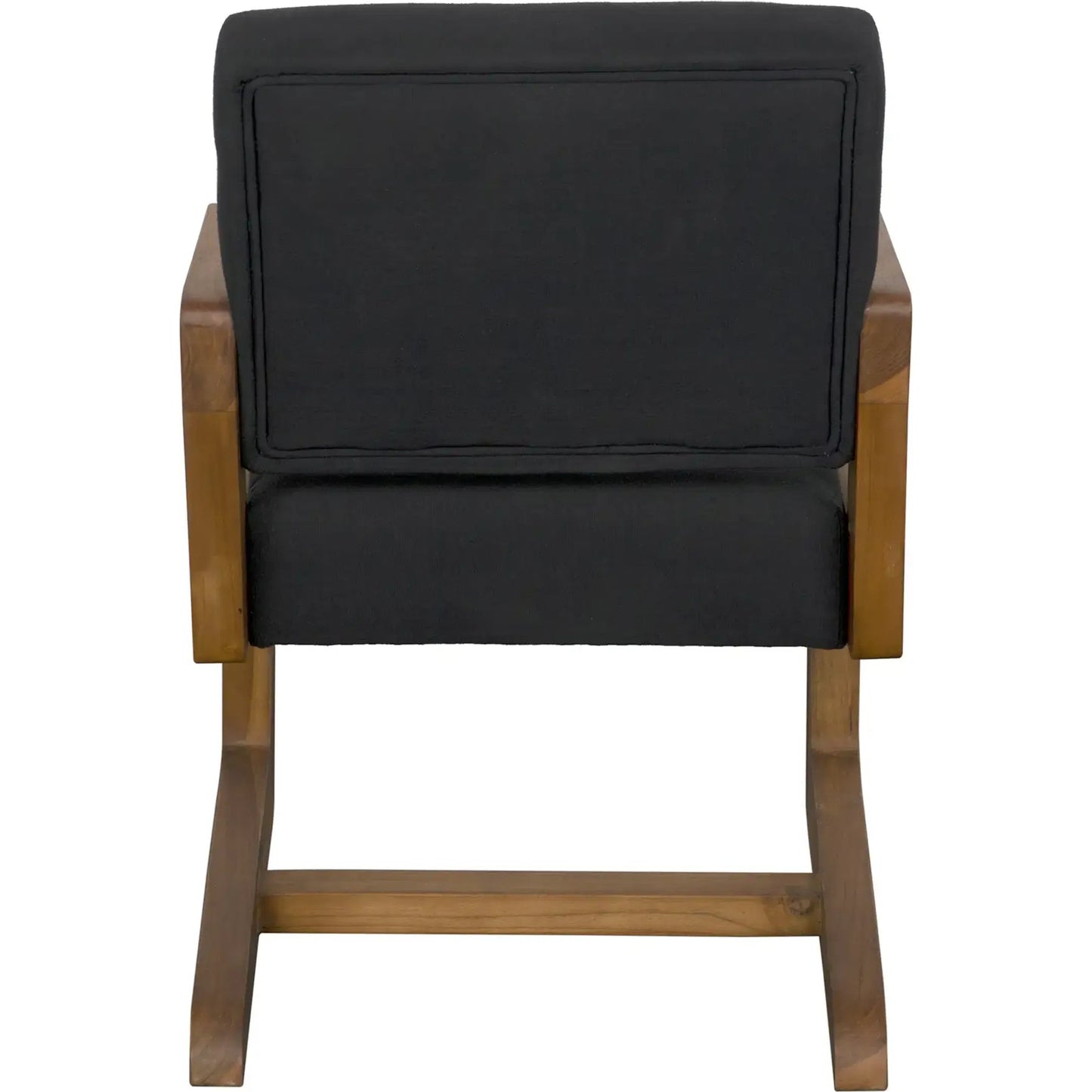 002 SI-2137023 | Additional Silo | Bruce Chair by Noir in black and clear coat flat. Made from teak and black cotton in a modern style.