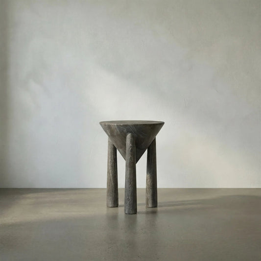 Kongo Weathered Teak Side Table by Noir in weathered teak. Made from teak in a modern style.