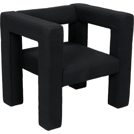 Felix Chair by Noir in black. Made from mixed lumber frame and black cotton in a modern style.