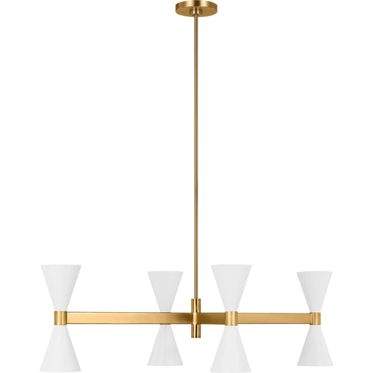 Albertine Linear Chandelier by Visual Comfort & Co. in matte white. Made from steel in a modern style.