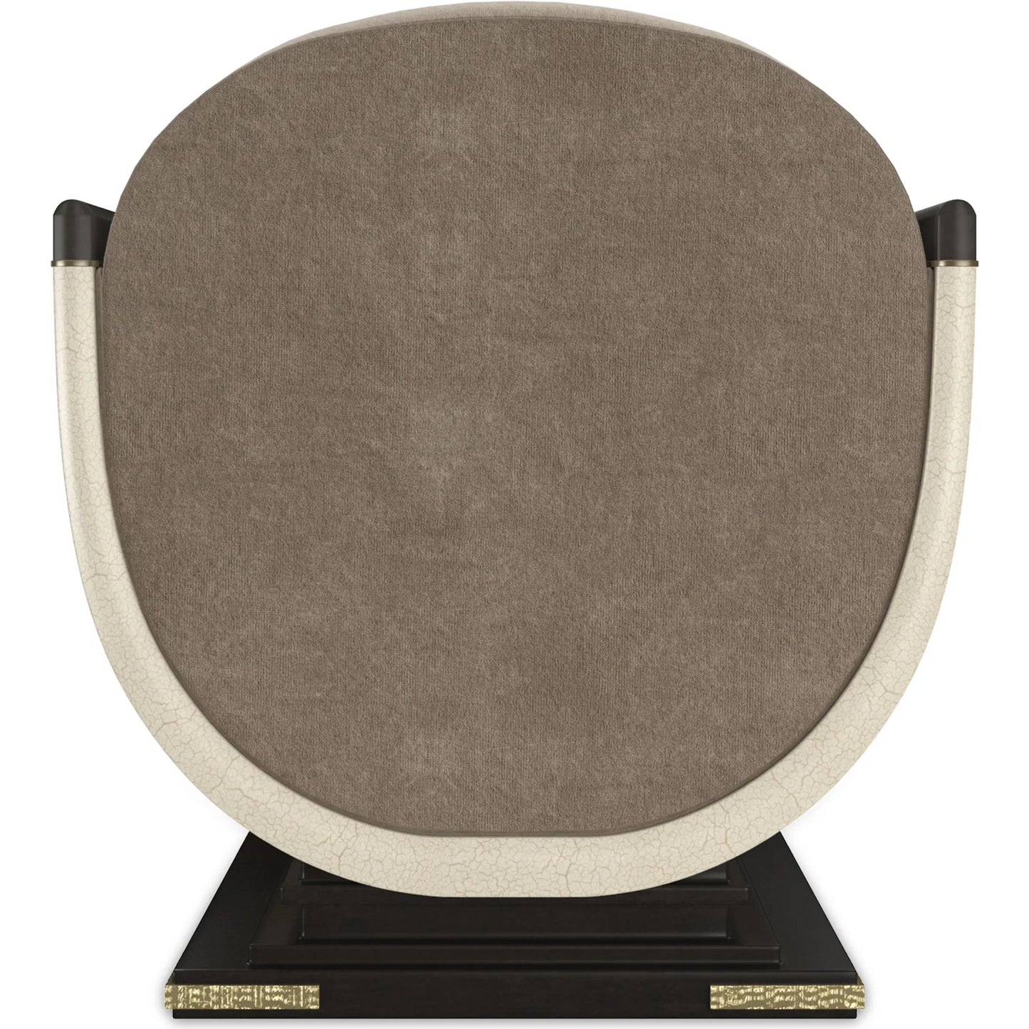 004 SI-2250501 | Additional Silo | Helena Chair by Caracole in ivory craze, charred bark, brushed gold paint, brushed gold. Made from asian hardwood in a unique style.