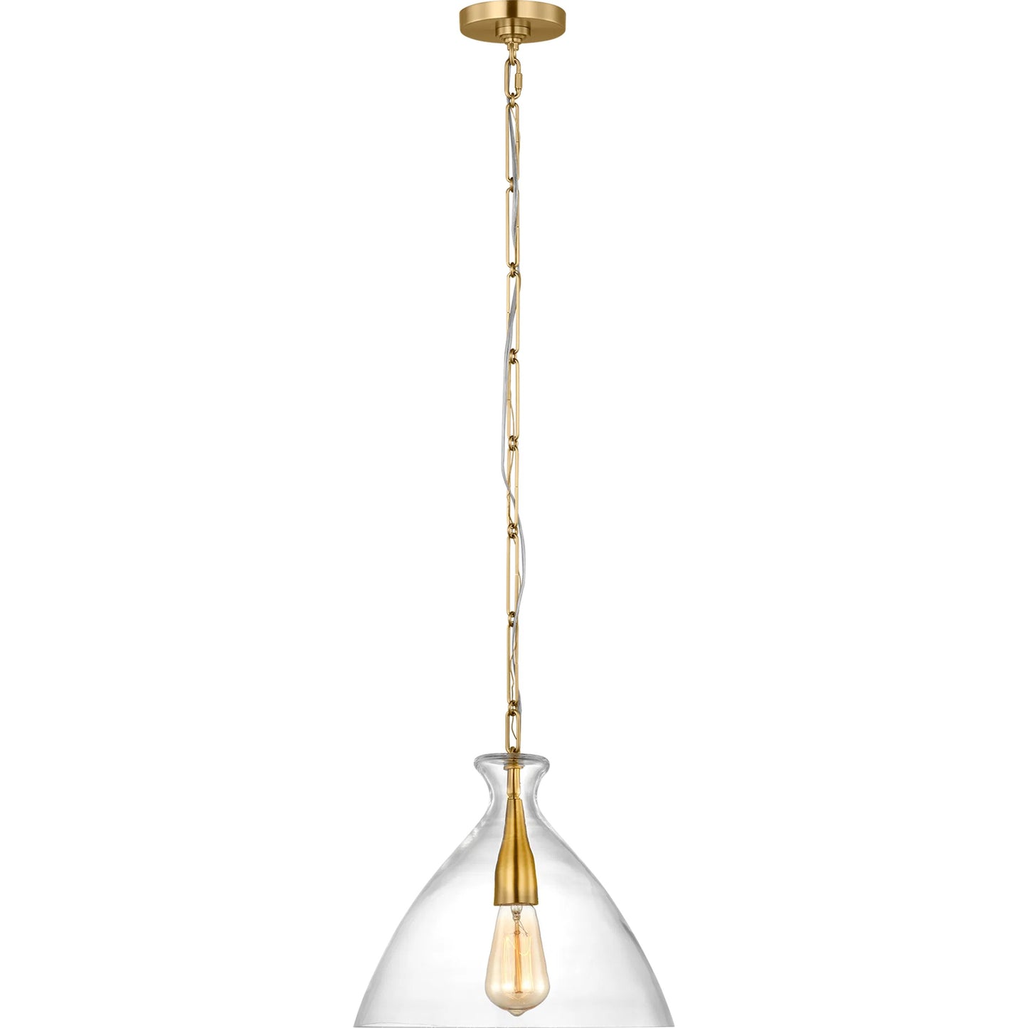 002 SI-2237433 | Primary Silo | Athena Medium Pendant by Visual Comfort & Co. in burnished brass. Made from steel in a unique style.