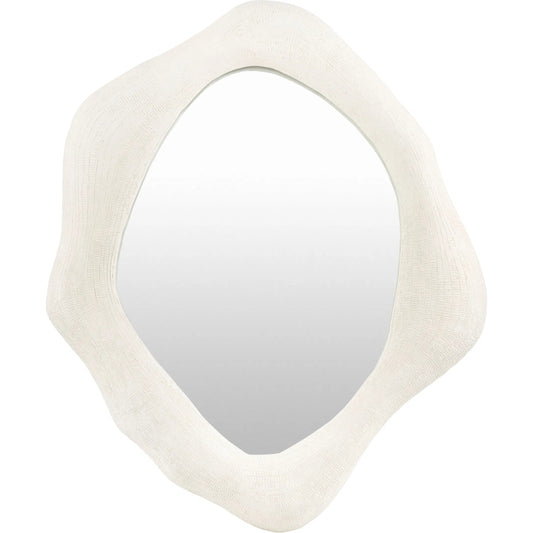 Aerin Accent Mirror by Surya in white. Made from concrete in a modern style.