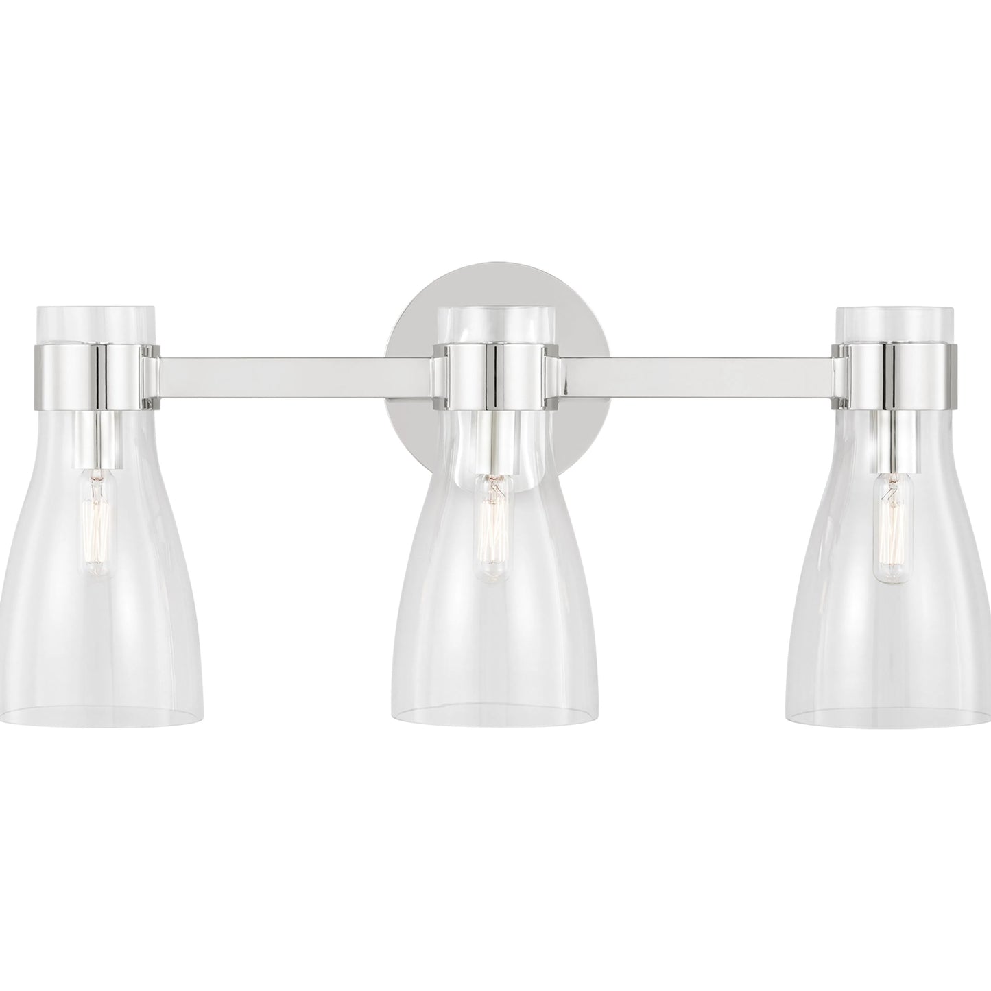 003 SI-2233813 | Primary Silo | Moritz Three Light Vanity by Visual Comfort & Co. in polished nickel. Made from steel in a modern style.