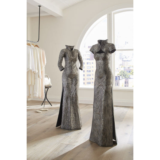 Dress Sculpture by Phillips Collection in silver and aluminum. Made from metal in a eclectic & global style.