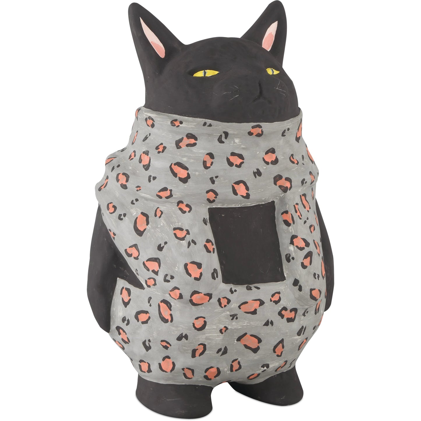005 SI-2191715 | Additional Silo | Feline Object by Currey and Company in black, gray, pink. Made from porcelain in a modern style.
