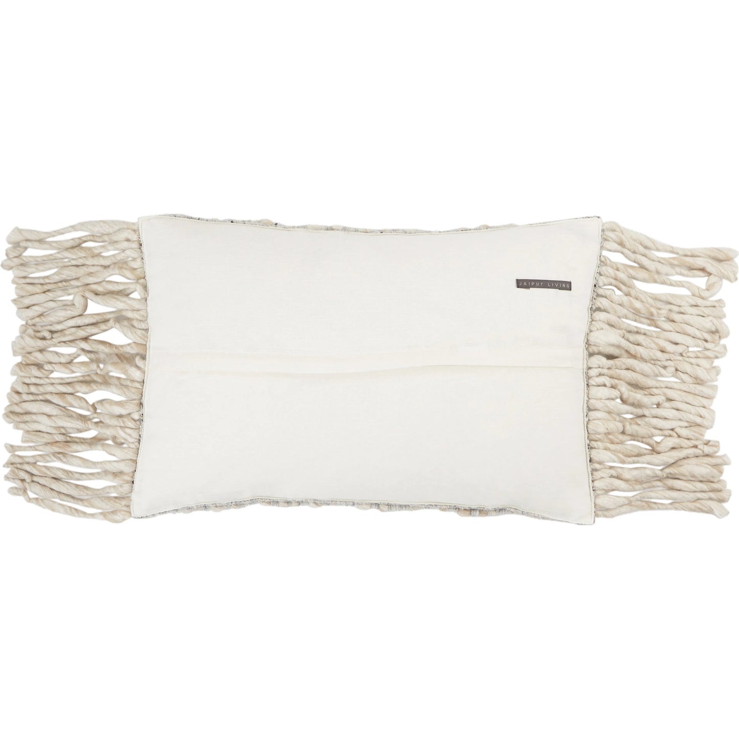 003 SI-2354157 | Closeup | Angora AGO07 Pillow by Jaipur Living in cream, light gray. Made from 70% wool, 20% polyester, 10% linen in a unique style.