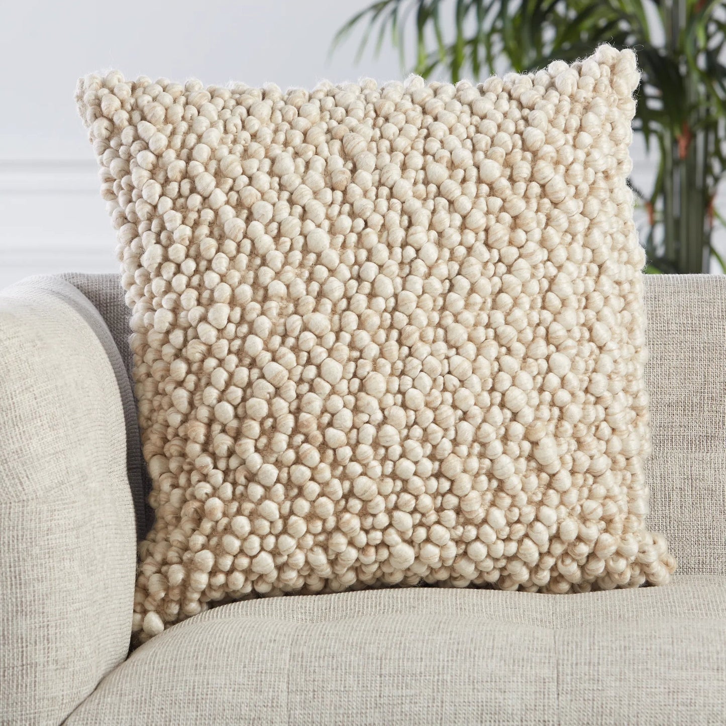 011 SI-2354163 | Closeup | Angora AGO06 Pillow by Jaipur Living. Made from 40% wool 30% viscose 20% cotton 10% linen in a unique style.