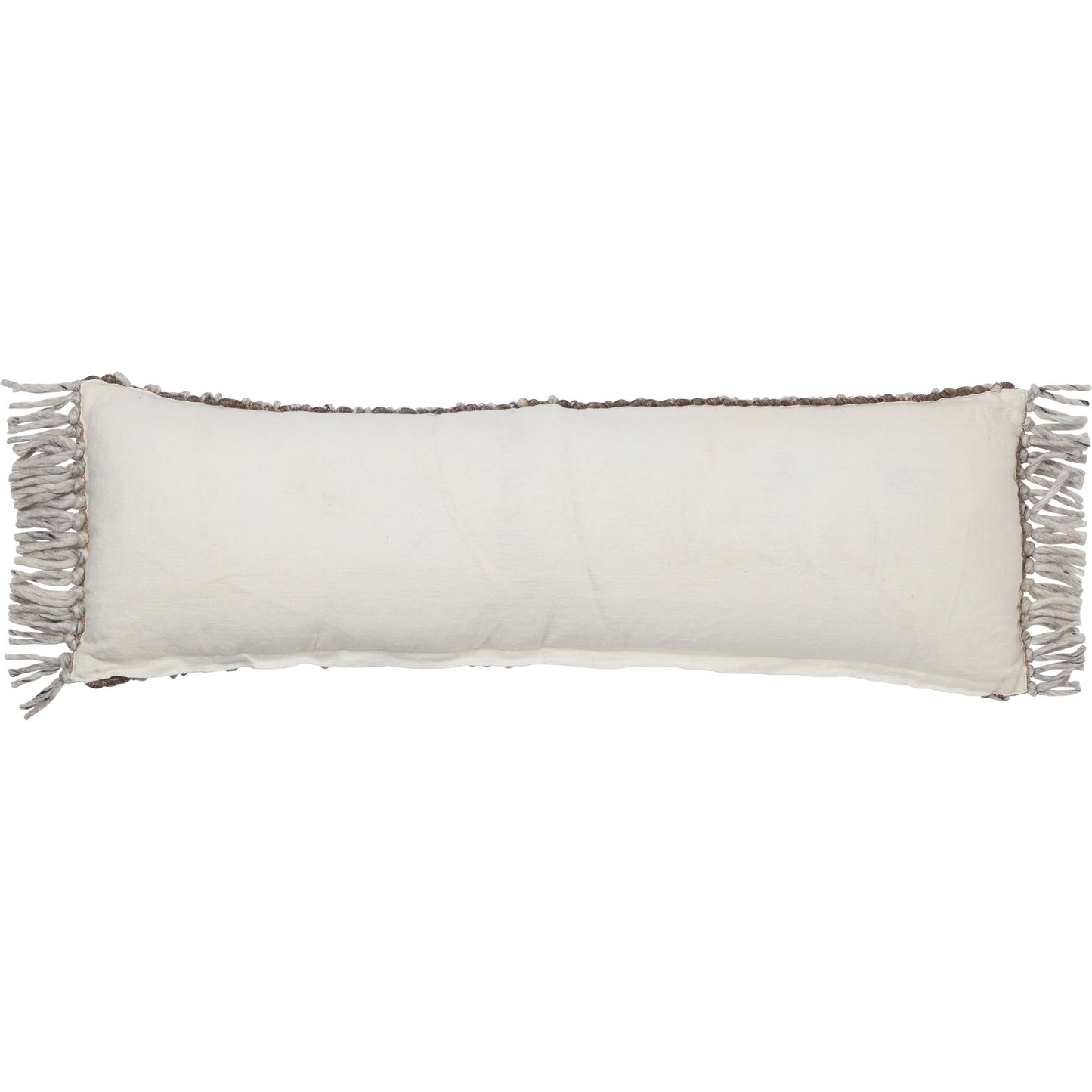 002 SI-2354168,SI-2354169,SI-2354171 | Closeup | Angora AGO22 Pillow by Jaipur Living in taupe, gray. Made from 60% pet yarn 40% wool in a unique style.