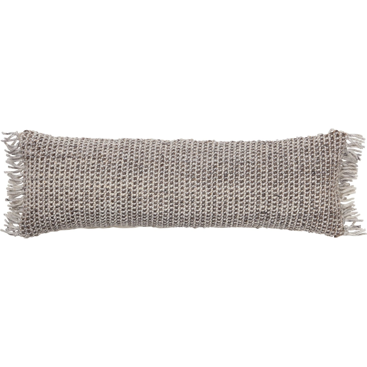 001 SI-2354168,SI-2354169,SI-2354171 | Primary Silo | Angora AGO22 Pillow by Jaipur Living in taupe, gray. Made from 60% pet yarn 40% wool in a unique style.
