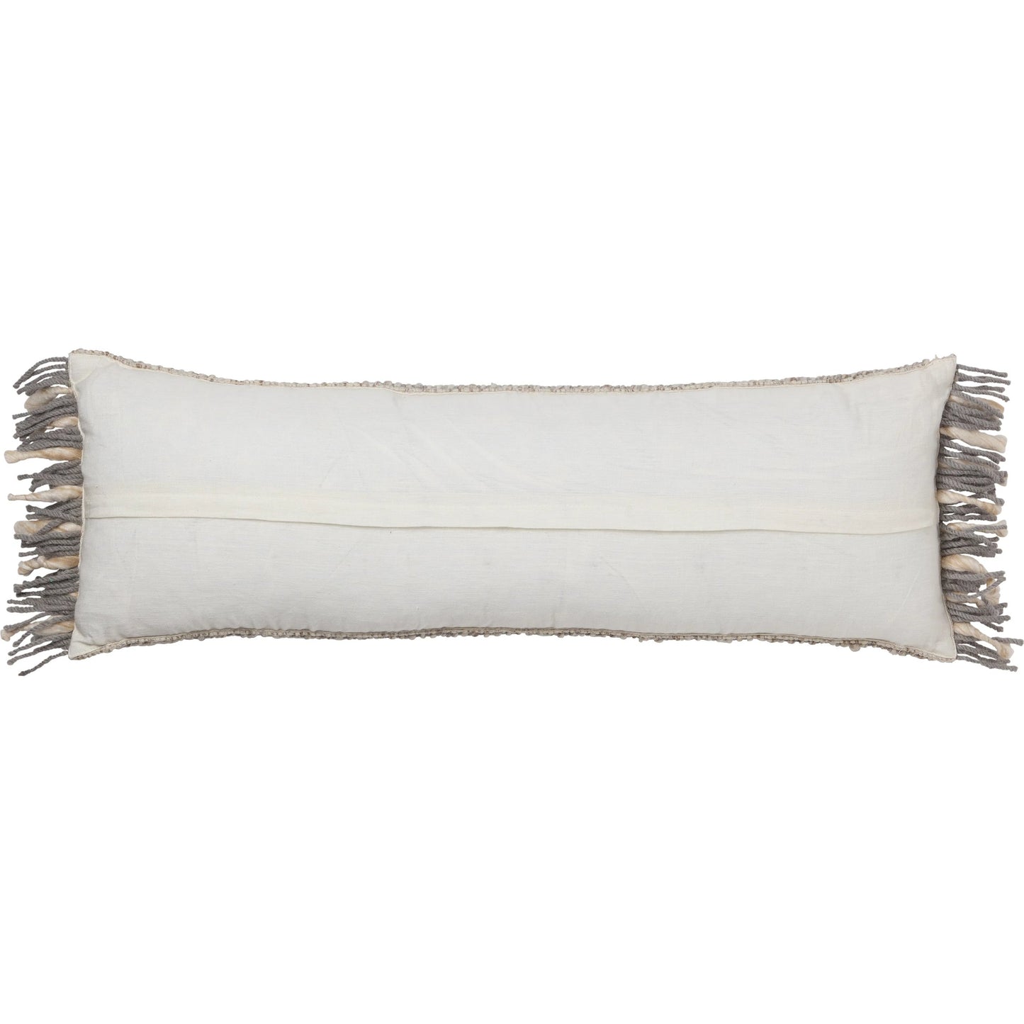 002 SI-2354172,SI-2354173,SI-2354174 | Closeup | Angora AGO24 Pillow by Jaipur Living in taupe, gray. Made from 40% wool 40% pet yarn 20% viscose in a unique style.