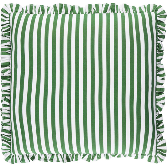 Augusta 540281 Pillow by Livabliss in forest green, snow white. Made from cotton, flax in a eclectic & global style.