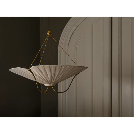 Gerhard Pendant by Hudson Valley in aged brass. Made from unique in a modern style.