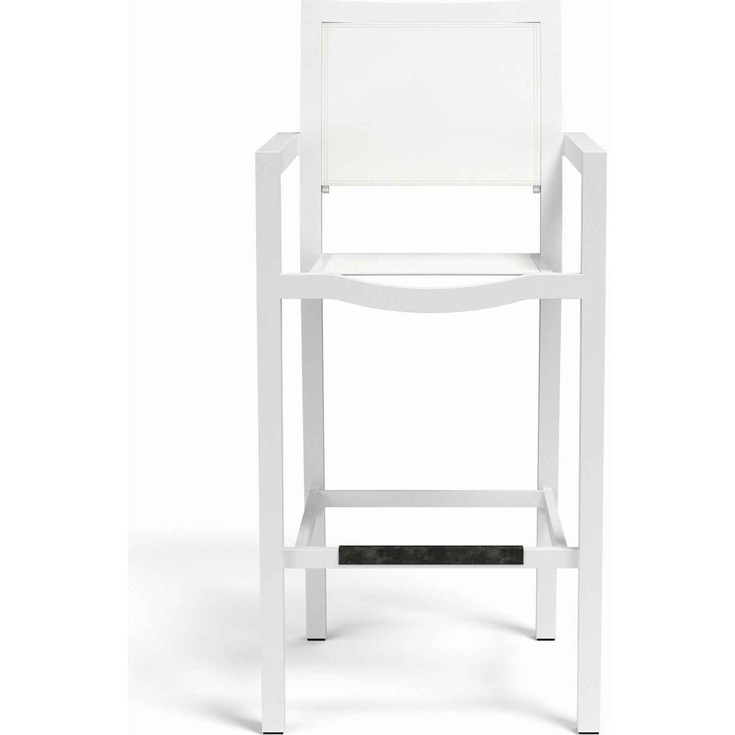 004 SI-2166663 | Additional Silo | Naples Outdoor Sling Barstool by Sunset West in white. Made from aluminum in a modern style.