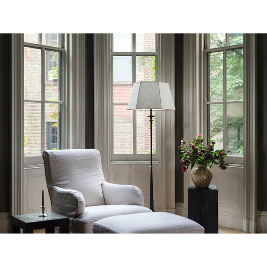 Celmins Floor Lamp by Hudson Valley in black iron. Made from unique in a rustic style.