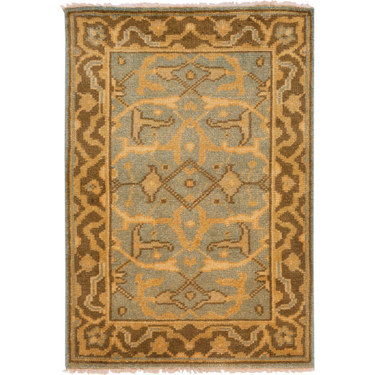 Ainsley Rug - 1672 by Surya in sage, tan, mustard, brown, dusty coral. Made from 100% new zealand wool in a unique style.