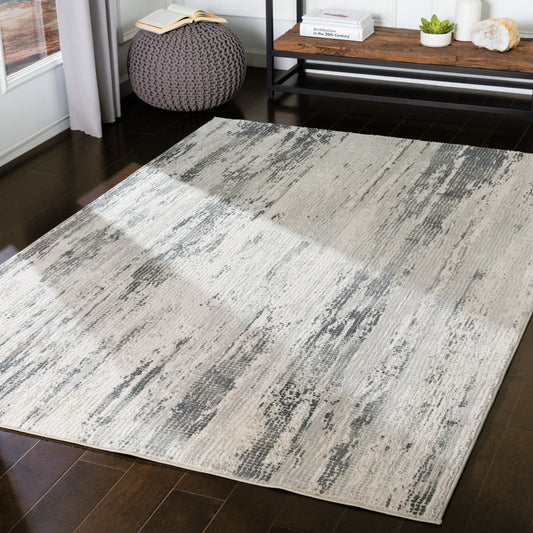 Aisha Rug - 23032 by Livabliss in gray, charcoal, light gray, off-white. Made from 70% viscose, 30% polyester in a unique style.