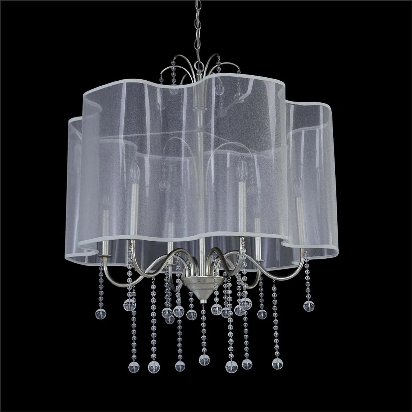 002 SI-2169850 | Additional Silo | Antique Parisian Silver Six-Light Chandelier by John-Richard. Made from unique in a modern style.
