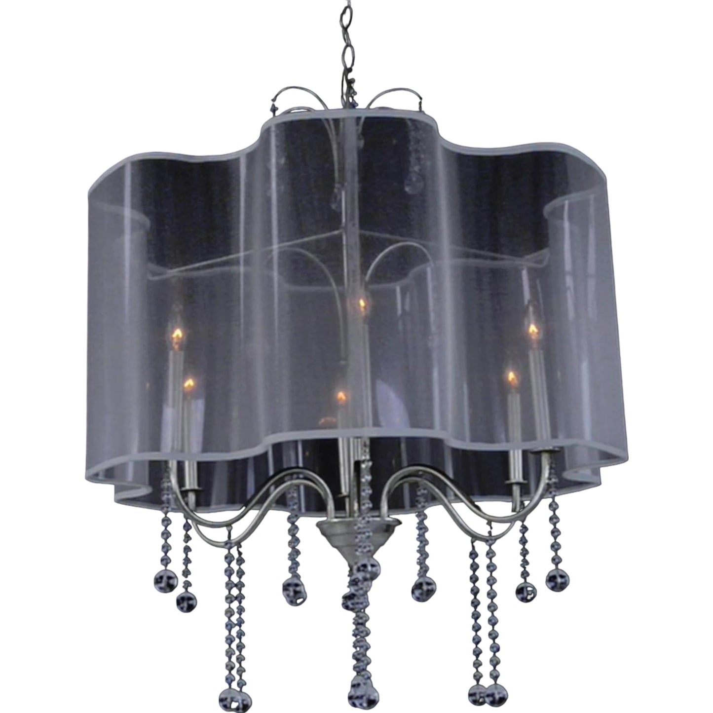 001 SI-2169850 | Primary Silo | Antique Parisian Silver Six-Light Chandelier by John-Richard. Made from unique in a modern style.