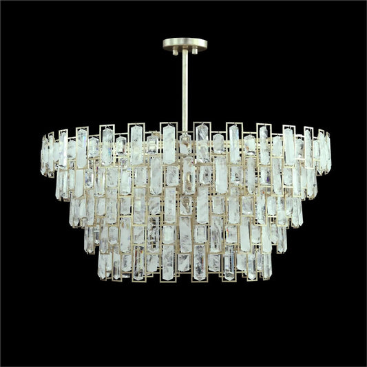 Sovereign Sixteen-Light Chandelier by John-Richard in champagne silver leaf. Made from unique in a traditional style.
