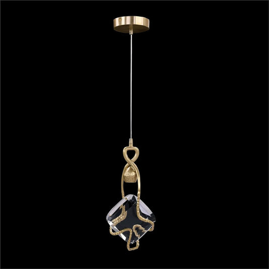 Mirelle Single-Light Pedant Chandelier by John-Richard in antique brass. Made from unique in a unique style.