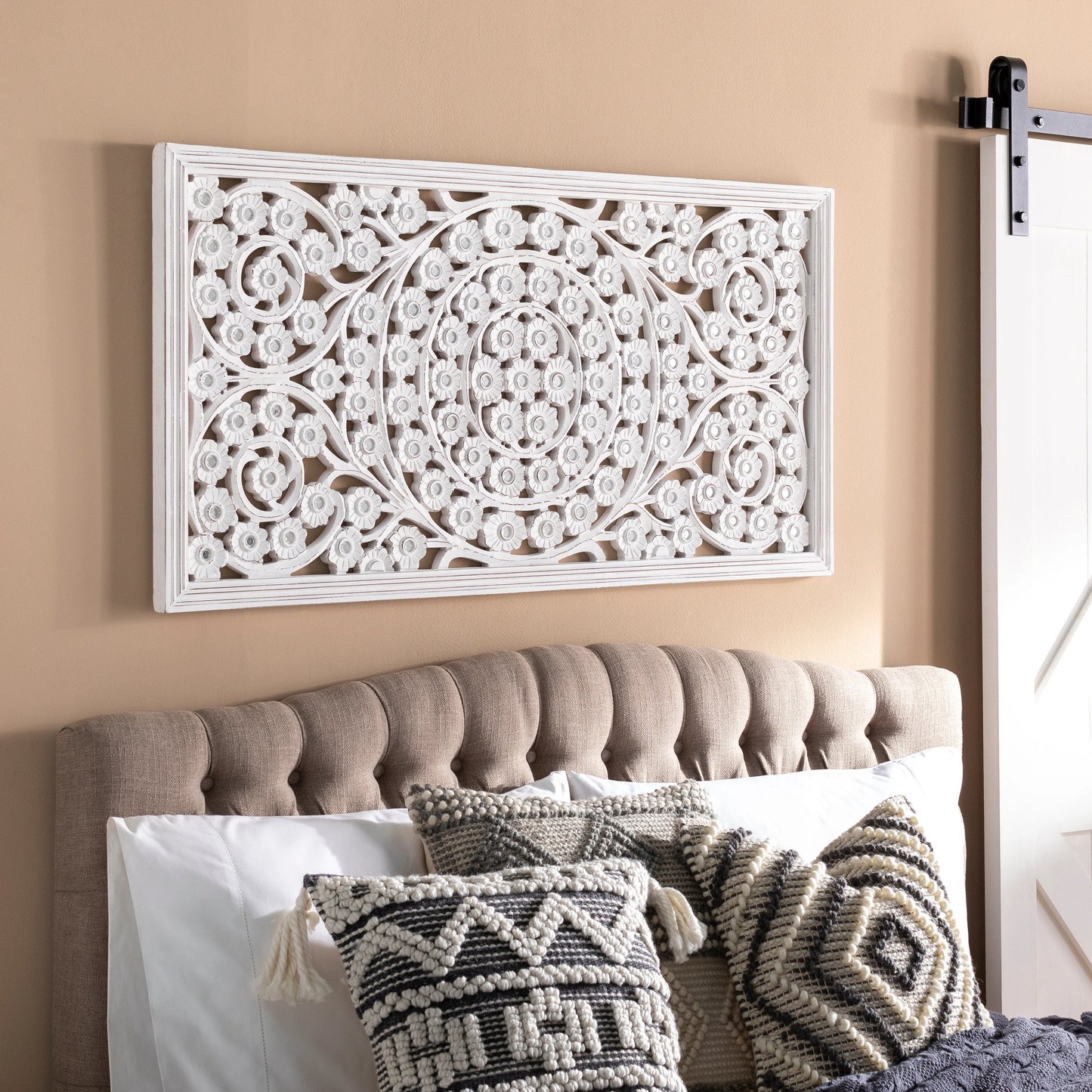 002 SI-1875756 | Lifestyle | Ajmer - 24993 by Livabliss in white and antiquedcarved. Made from manufactured wood in a cottage & farmhouse style.