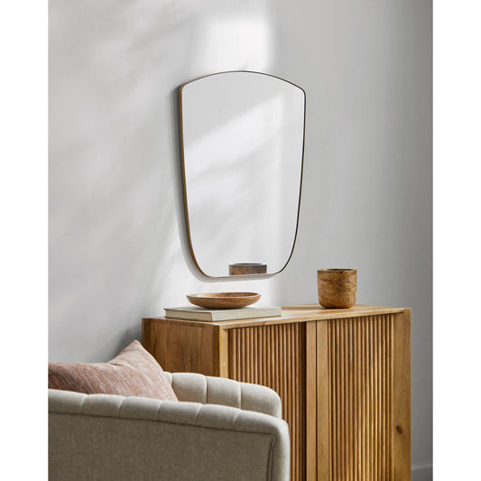 Ajanta Mirror - 525183 by Livabliss in gold. Made from aluminum in a modern style.