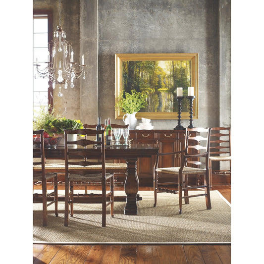Country Farmhouse Ladder Back Armchair by Jonathan Charles in brown and medium walnut. Made from acacia in a cottage & farmhouse style.