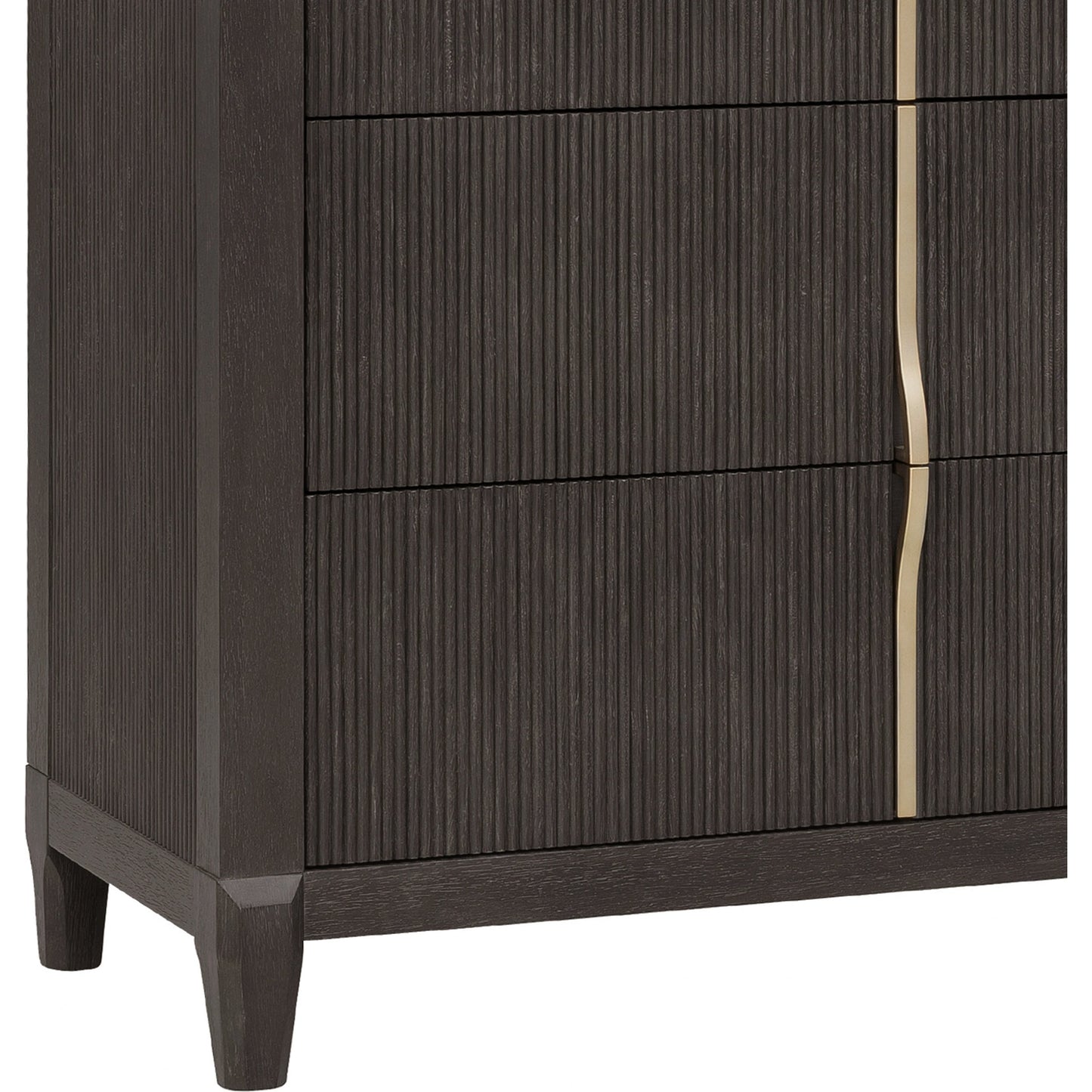 008 SI-2143474 | Closeup | West End Loft 6-Drawer Chest by Pulaski Furniture in tuxedo. Made from rubberwood in a modern style.