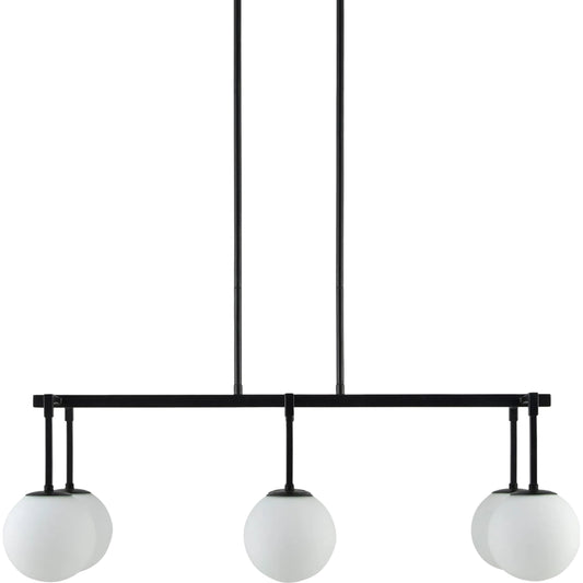 Alegria Chandelier by Livabliss in fixture: black; shade: white; cord: black and electroplated, painted. Made from iron, glass in a modern style.