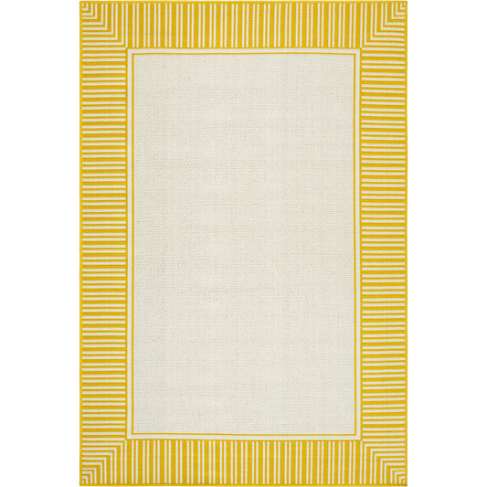 001 SI-2048674,SI-2048676,SI-2048677,SI-2048678,SI-2048681,SI-2048682,SI-2048684,SI-2048685 | Primary Silo | Alfresco ALF-9694 Indoor/Outdoor Rug by Livabliss in sunflower yellow, ivory. Made from face: 100% olefin in a unique style.