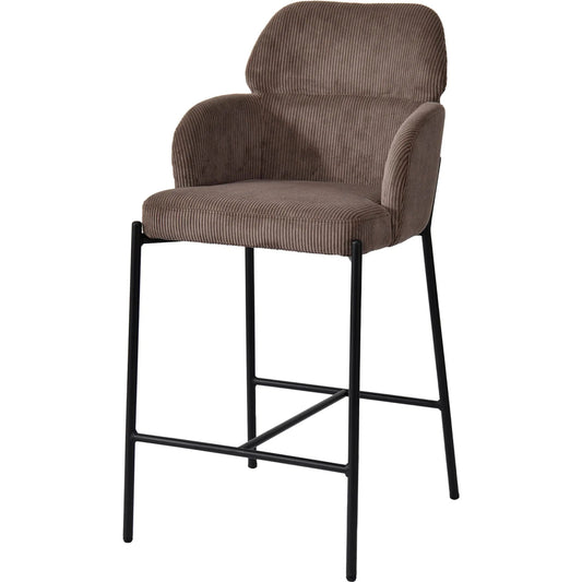 001 SI-2324959 | Primary Silo | Allegra Counter Stool (Set of 2) by LH Imports in black. Made from polyester, foam, iron, plywood in a traditional style.