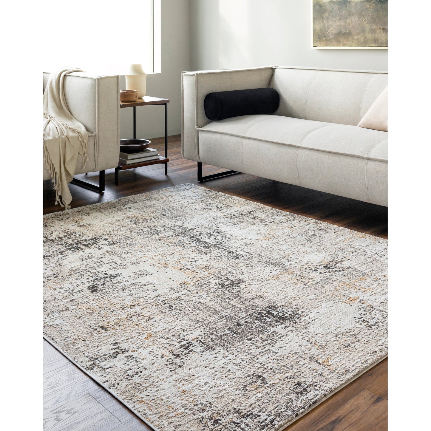 010 SI-2132392,SI-2132393,SI-2132394,SI-2132395 | Lifestyle | Allegro Rug - 500899 by Livabliss in tan, ivory, light beige, charcoal, mustard. Made from face: 80% polyester, 20% polypropylene, warp: 100% jute in a unique style.