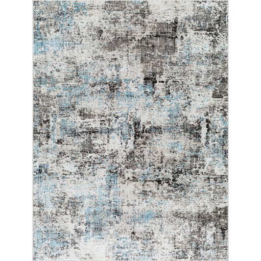 Allegro Rug - 500912 by Livabliss in light beige, tan, ivory, charcoal, blue. Made from face: 80% polyester, 20% polypropylene, warp: 100% jute in a unique style.