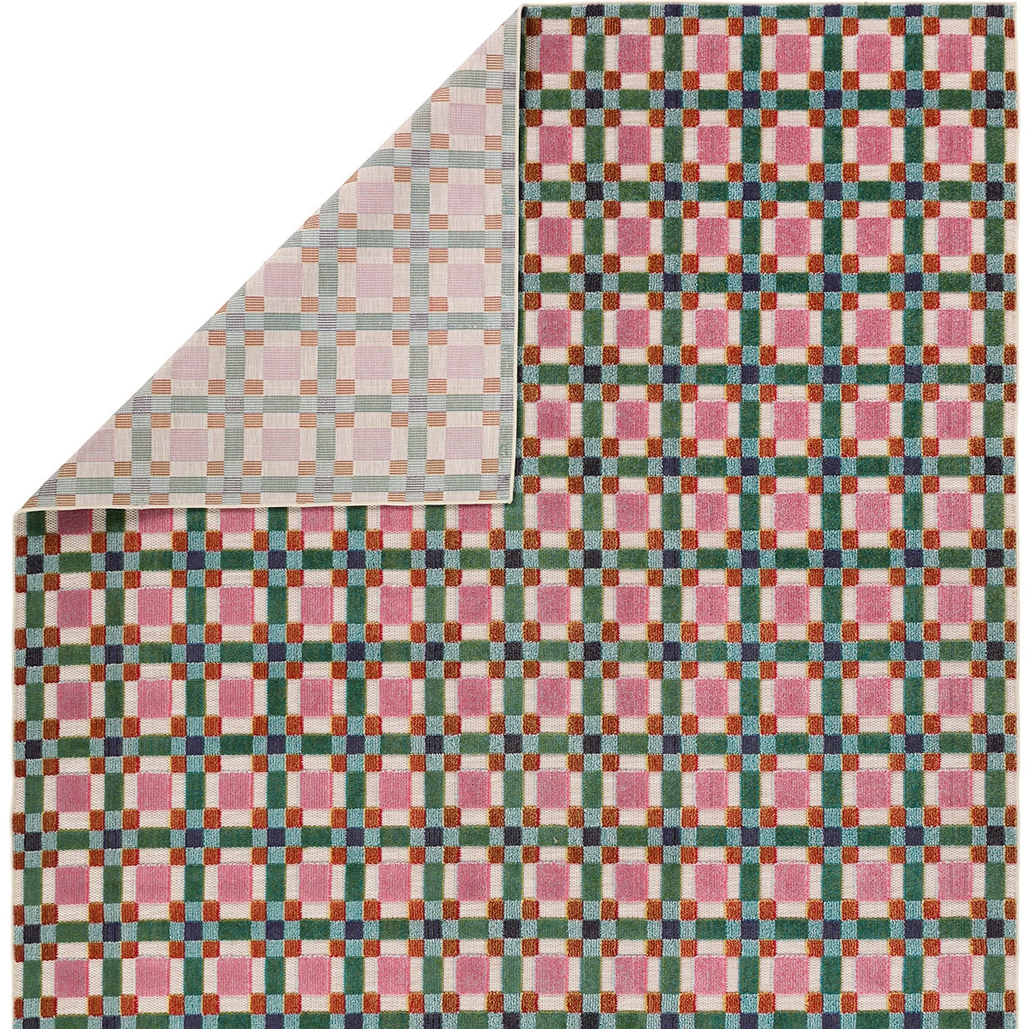 002 SI-2354111,SI-2354112,SI-2354113,SI-2354114,SI-2354115,SI-2354116,SI-2354117,SI-2385872 | Closeup | Alina ALI02 Rug by Jaipur Living in pink, green, multicolor. Made from 100% polypropylene in a unique style.