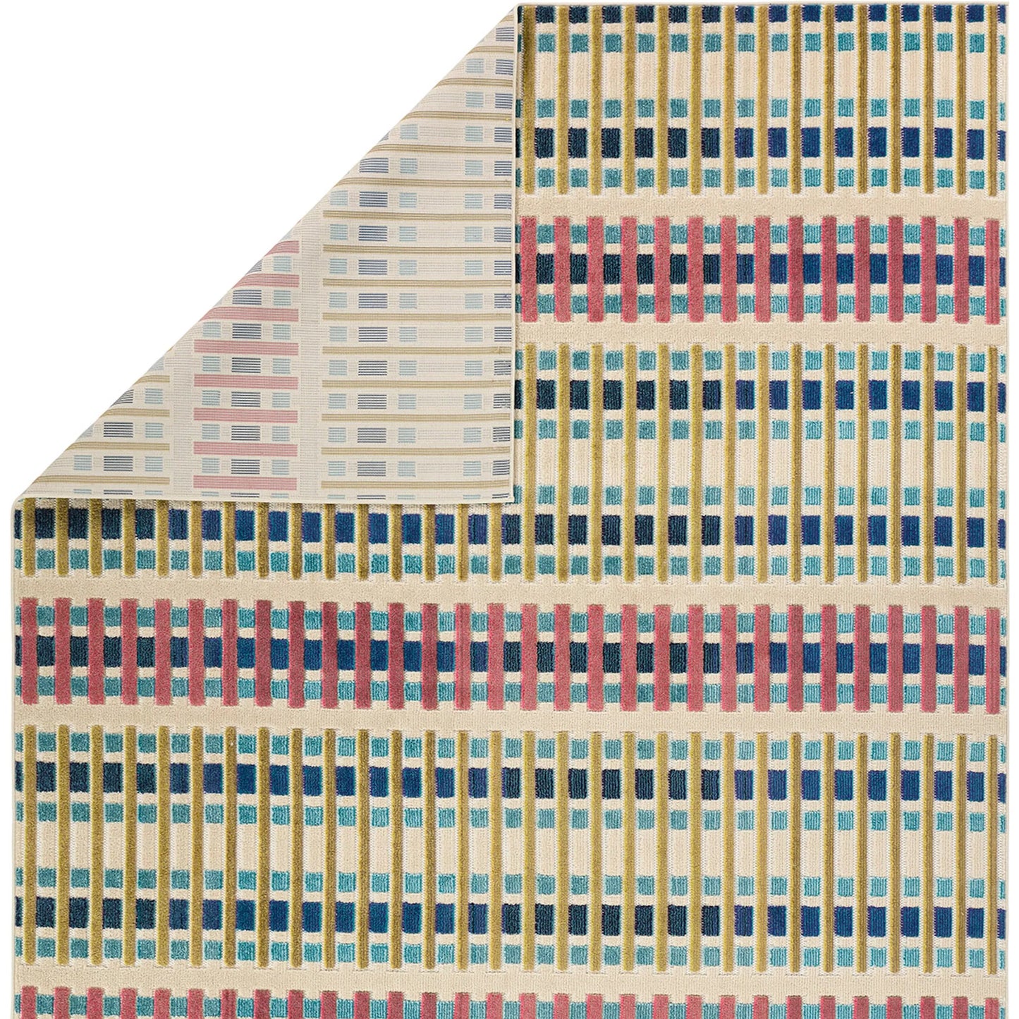 002 SI-2354132,SI-2354133,SI-2354134,SI-2354135,SI-2354136,SI-2354137,SI-2354138,SI-2385875 | Closeup | Alina ALI05 Rug by Jaipur Living in beige, pink, green, multicolor. Made from 100% polypropylene in a unique style.