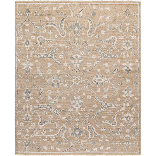 Almeria Rug - 481237 by Surya in light brown, charcoal, cream. Made from face: 60% wool, 40% viscose, warp: 100% wool in a unique style.