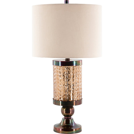 Alsen Lamp - 24787 by Surya in metallic bronze, champagne, translucent, white, beige and oil rubbedantiquedoil rubbed. Made from linen, cotton, glass, metal in a modern style.