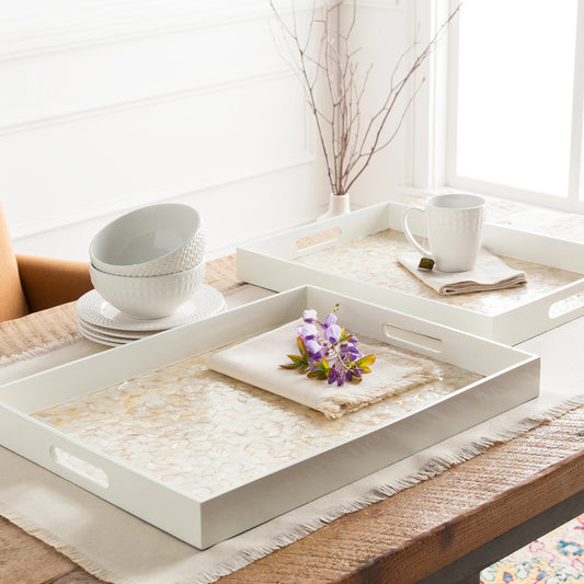 Alessandra - 16762 (Set of 2) by Livabliss in white, butter, beige, camel and lacquered. Made from 100% mdf in a modern style.
