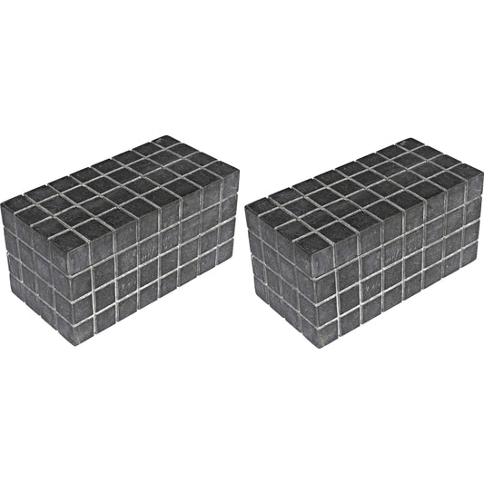 000 SI-1785639 | Primary Silo | Berlin Box (Set of 2) by Noir in black marble. Made from marble in a transitional style.