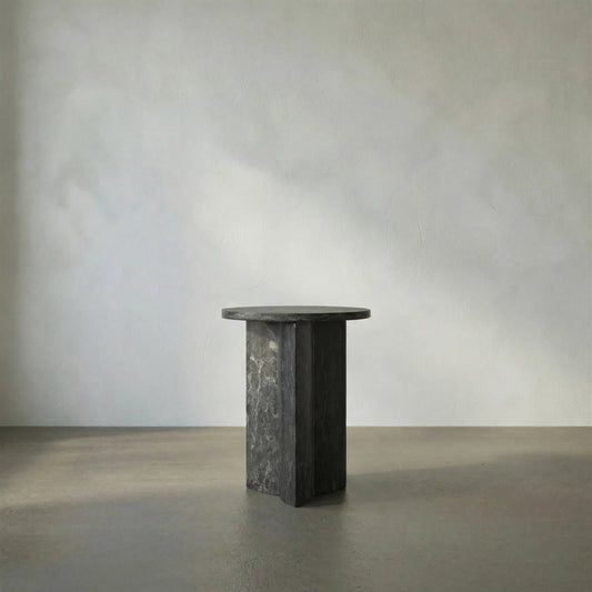 Diana Side Table by Noir in black marble. Made from marble in a modern style.