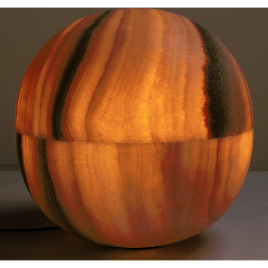 Onyx Globe by Noir in natural. Made from onyx in a modern style.