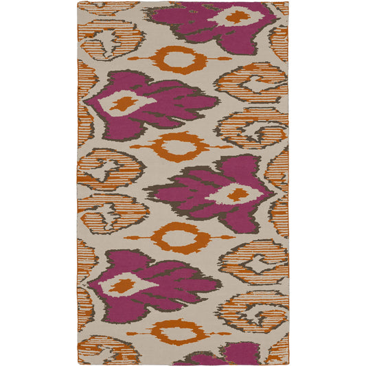 012 46475-17626 | Primary Silo | Alameda AMD-1000 Rug by Surya in fuchsia, orange, light beige, brown. Made from 100% wool in a unique style.