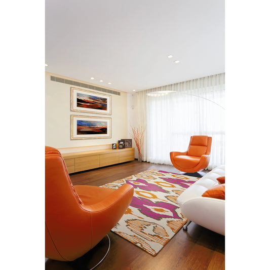 Alameda AMD-1000 Rug by Surya in fuchsia, orange, light beige, brown. Made from 100% wool in a unique style.