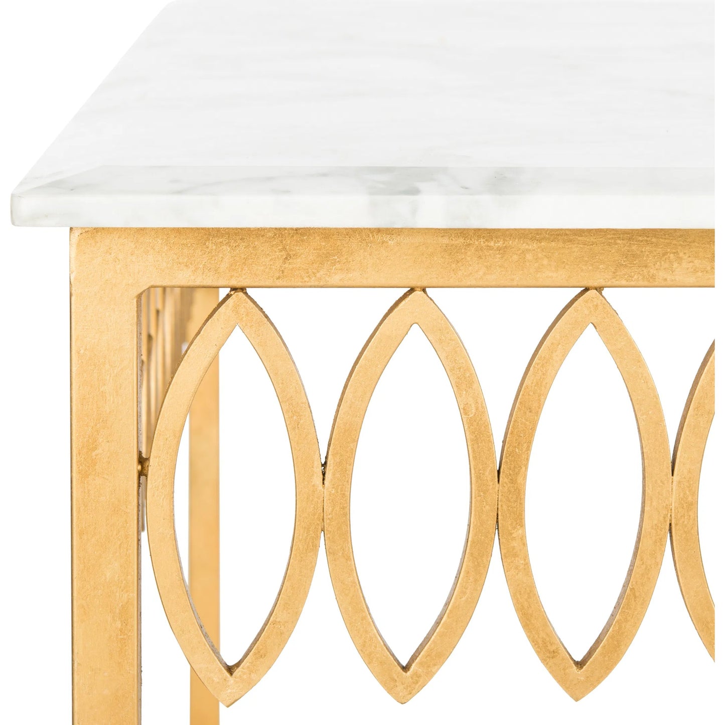 003 SI-2192623 | Closeup | Natalia Cocktail Table by Safavieh in gold. Made from unique in a unique style.