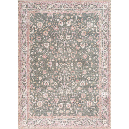 001 SI-2245621,SI-2245623,SI-2245624,SI-2245625,SI-2245626 | Primary Silo | Amelie 533408 Rug by Livabliss in medium green, plum, cream, tan, dark green. Made from polyester in a unique style.