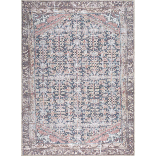 001 SI-2245627,SI-2245629,SI-2245630,SI-2245631,SI-2245632 | Primary Silo | Amelie AML-2395 Rug by Livabliss in black, cream, brown, dark brown, blue, beige. Made from polyester in a unique style.